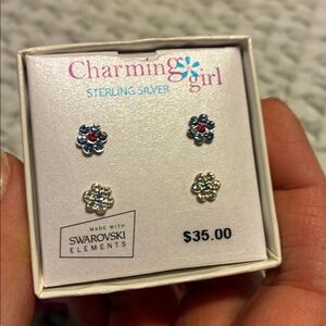 Sterling Silver Flower Earrings… Great Gift For Any Little Girl